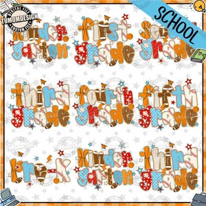 First/Second/Third Grade Boy Back To school Bundle png, Baseball Basketball, Preppy Kids, Kindergarten, 1st day of school, Sublimation File