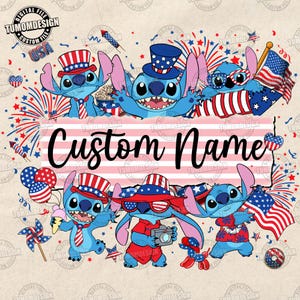Personaggi dei cartoni animati personalizzati America Coquette Png, Cartone animato 4 luglio Png, Blue Monster America Png, Coquette Girly USA Png, File di sublimazione