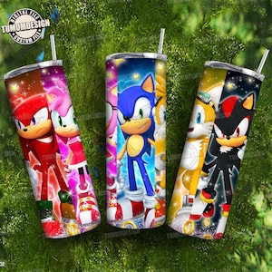 Emballage de film pour verre, gobelet Speedster 20 oz Png, gobelet personnages tendance hérisson, gobelet hérisson, héros du jeu vidéo, fichier pour sublimation