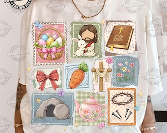 Ostern Jesus Png, Christliche Ostern Png, Vintage Jesus Shirt Png, Ostern Christliche Png, Retro Ostern Png, Frühlingstag Png, Sublimationsdatei