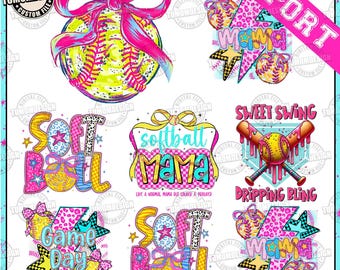 CUSTOM Softball Mama Nana Sister Png, Softball Ice Cream Drip Png, Game Day Softball, Softball Mom Dripping, Softball Png, Sublimation File