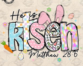 He Is Risen Png, Coquette Easter Png, Easter Christian Png, Jesus Easter Png, Christian Png, Matthew 28:6 Png, Easter Png, Sublimation File