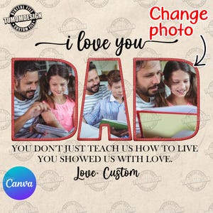 Customize Dad Pictures Canva Template, Happy Father’s Day Png, Gift For Dad Png, Fathers Canva Png, Canva Editable Diy, Sublimation File