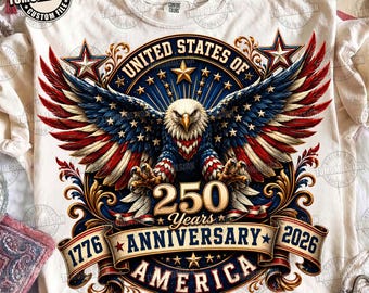 Retro 250th Anniversary of The United States Png, USA Independence Day Png, American Flag Png, 4th Of July, Patriotic Flag, Sublimation File