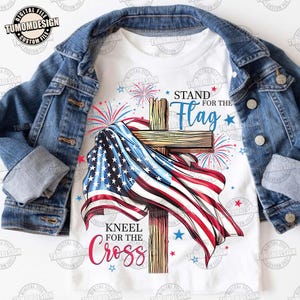 American Flag Cross Png, Christian 4th Of July Png, Faith Love Freedom, USA Fourth Of July Design Png, God Bless America, Sublimation File
