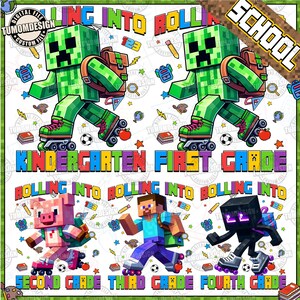 Gamer Rolling Into School Png Bundle, First Day School PNG, Cartoon Superhero Png, Back to School , Floral Pencil Teacher, Sublimation File