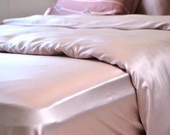 Grade 6A Mulberry Silk 19momme Customized Luxury Silk Fitted sheet or flat Sheets