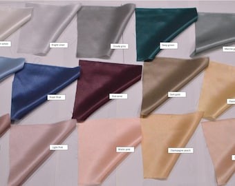 Muestra de colores de tela. Seda Mulberry de grado 6A, 25 momme, 10 cm x 5 cm.