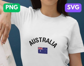Minimalist Aussie Flag SVG PNG - Australia Flag Clipart & Cricut Files, Patriotic Designs for Shirts and Tote Bags, Instant Download