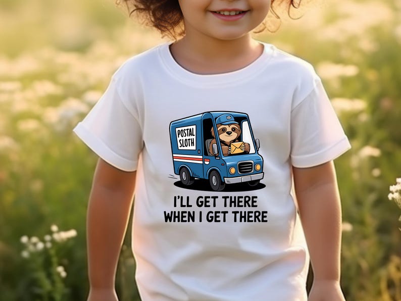 Postal Sloth I'll Get There When I Get There PNG - Funny Sublimation ...