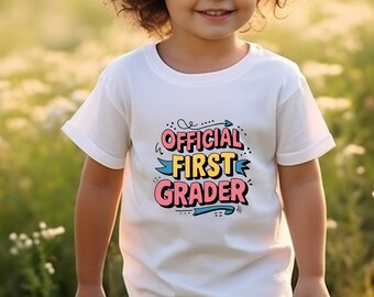 Official First Grader PNG | First Day of School Design for Back to School Shirts | Cute 1st Grade Graphic for Boys & Girls