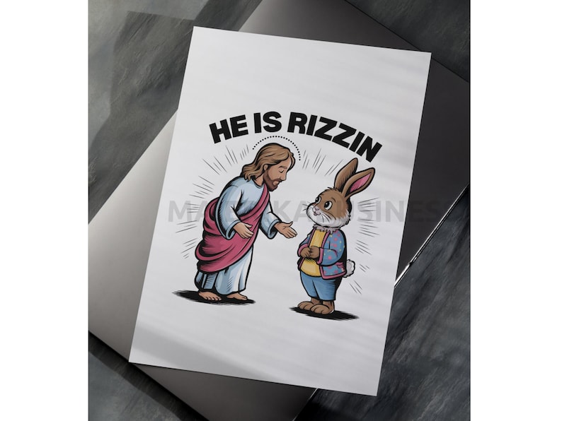He is Rizzin PNG | Funny Easter Christian Meme | Jesus and Easter Bunny ...