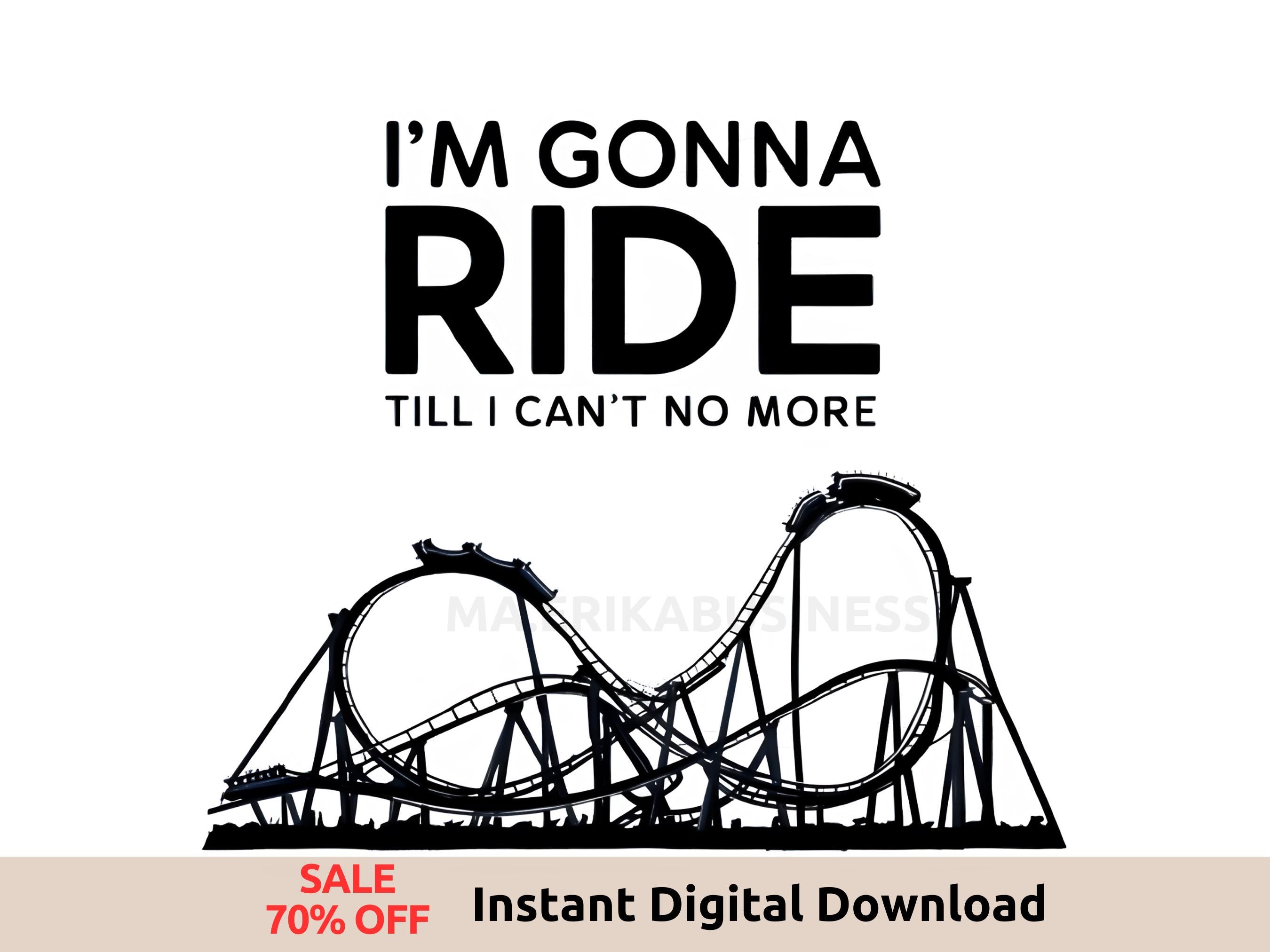 Roller Coaster PNG Funny Amusement Park Digital Download Theme Park Clipart, Gift Idea