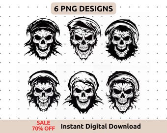 Grim Reaper PNG Bundle | Skull & Skeleton Art | Instant Download | Transparent PNG