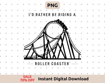 Roller Coaster Ride PNG - Amusement Park Theme Digital Download