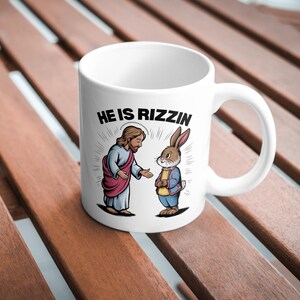 He is Rizzin PNG | Funny Easter Christian Meme | Jesus and Easter Bunny ...
