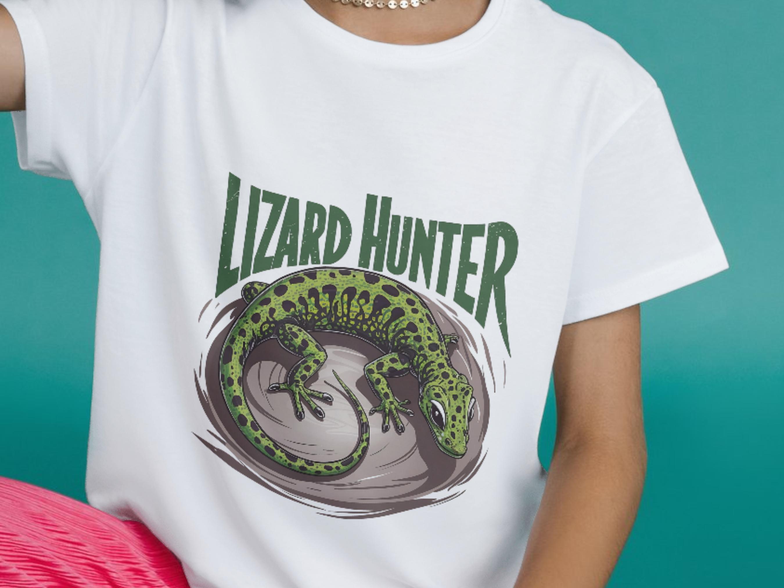 Lizard Hunter PNG | National Lizard Day Design | Reptile Lover Art ...