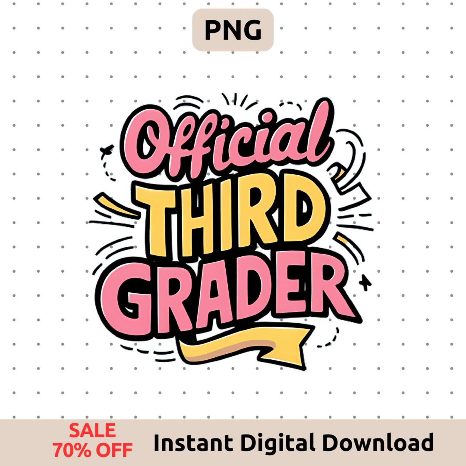 Official Third Grader PNG First Day of School Back to School Shirt ...