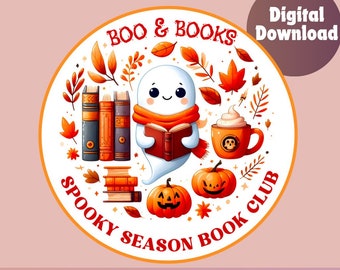 Bookish ghost, Halloween bookish, Halloween png, Book png, bookclub png, Books png, bookish png, reading png, book lover, spooky season png,