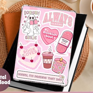 Kindle Insert For Clear Case, kindle insert, bookish kindle insert, girlie, printable kindle insert, Paperwhite, Scribe, kindle insert front