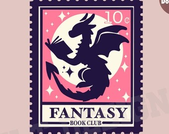Fantasy book club png, book trope stamp, Romantasy png, fantasy png, bookclub png, Books png, bookish png, romance reader, reading png