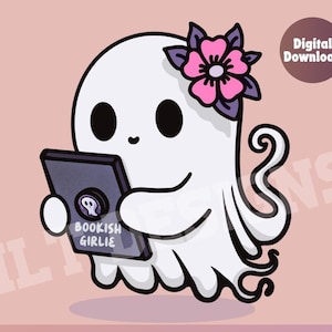 Bookish girlie ghost png, ghost png, bookish ghost, Book png, bookclub png, Books png, bookish png, dark kindle reader, reading png