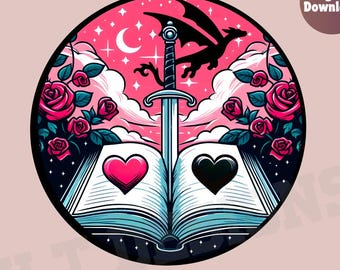 Romantasy png, Book png, bookclub png, Books png, bookish png, romance reader, reading png, png for shirts, romance book lover, bookish png