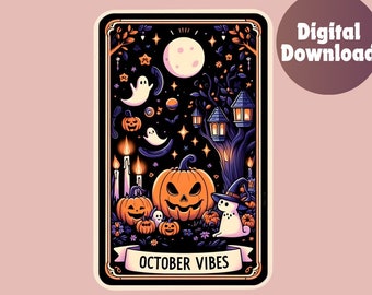 Halloween png, Geist png, Tarotkarte png, Süßer Geist png, Herbst png, Tasse png, Spooky Vibes png, Tarotkarte Shirt, Spooky png