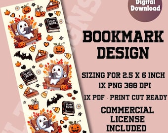 Halloween fall printable bookmark, bookmark printable, fall bookmark, bookmark png, bookmark ideas, bookmark print, Halloween bookmark