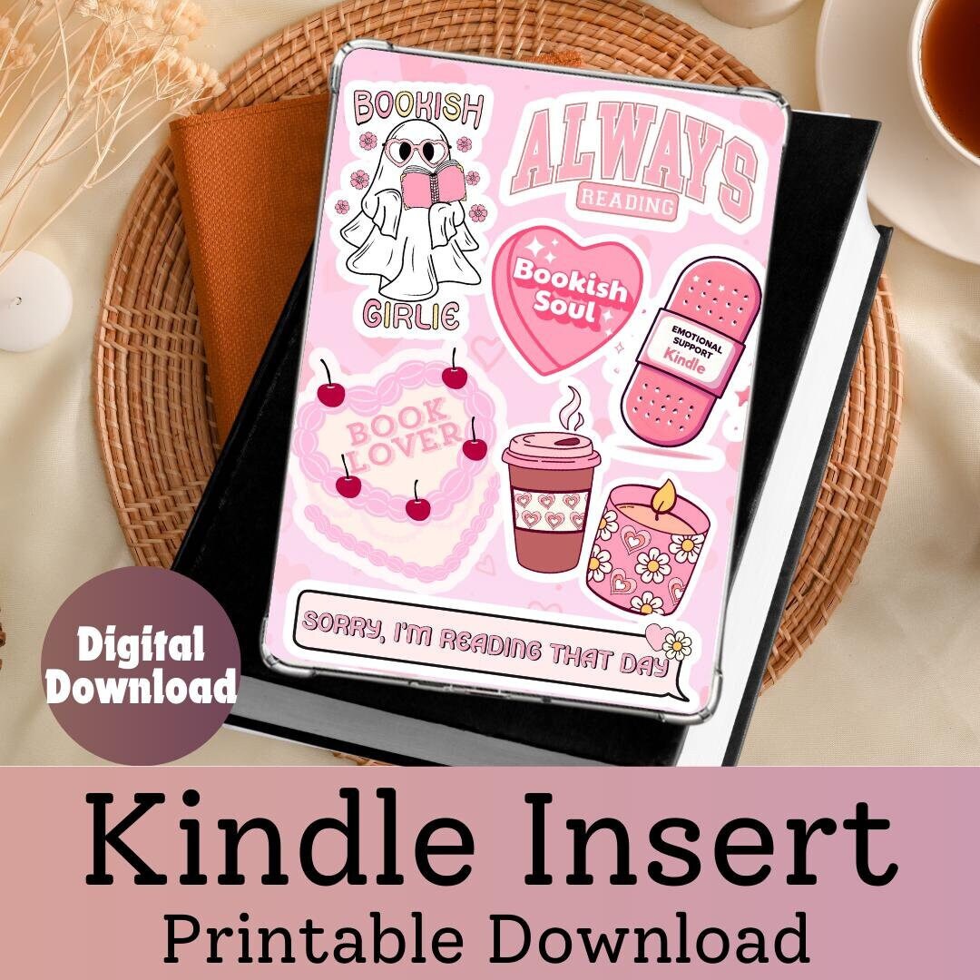 Kindle Insert for Clear Case, Kindle Insert, Bookish Kindle Insert ...