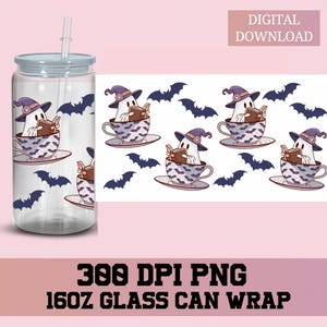 Bookish glass wrap, Books Libbey Wrap png, Libbey Glass Wrap, Glass Can wrap, UVDTF Sublimation, Halloween libbey wrap, 16oz Glass Can,
