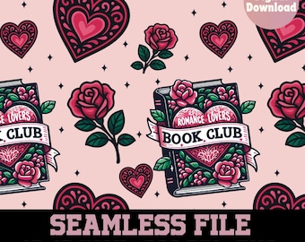 Romance reader Pattern, bookish seamless pattern, books seamless pattern, romance bookish pattern, 300 DPI PNG, bookish fabric, bookish