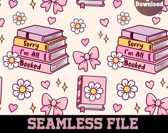 bookish Pattern, book seamless pattern, books seamless pattern, pink bookish pattern, 300 DPI PNG Download for Digital Papers