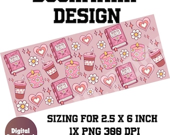 Bookish girlie bookmark, bookmark printable, printable bookmark,  coquette bookmark png, bookmark idea, bookmark, design for commercial use