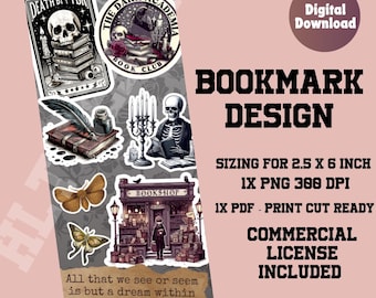 Dark academia Printable bookmark, bookmark printable, dark academia bookmark, bookmark png, bookmark ideas, bookmark print, dark romance