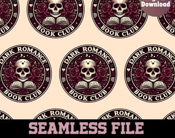 Dark romance seamless pattern, book seamless pattern, dark romance png, bookish Seamless Pattern, book repeating pattern, reading pattern,