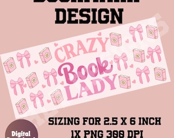 Crazy book lady bookmark, bookmark printable, printable bookmark,  coquette bookmark png, bookmark idea, bookmark, design for commercial use