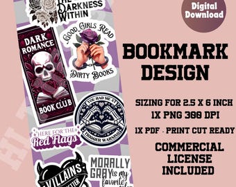 Dark romance Printable bookmark, bookmark printable, dark romance bookmark, bookmark png, bookmark ideas, bookmark print, dark romance book