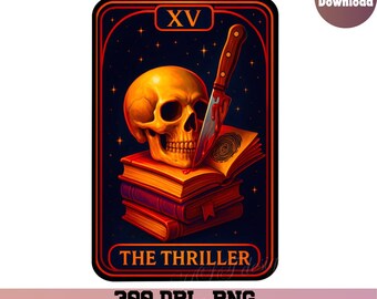 Thriller tarot png, Horror book club png, horror png, murder png, bookclub png, Books png, bookish png, dark romance reader, true crime png