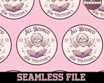 bookish Pattern, book seamless pattern, valentines seamless pattern, pink bookish pattern, 300 DPI PNG Download for Digital Papers