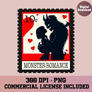 Monster romance png, book trope stamp, Book png, bookclub png, Books png, bookish png, reading png, vampire romance reader png, book lover