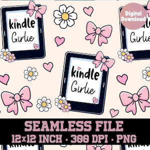 Kindle girlie Pattern, kindle seamless pattern, books seamless pattern, bookish pattern, 300 DPI PNG Download for Digital Papers