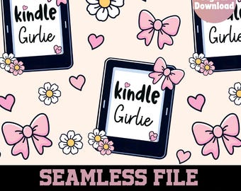 Kindle girlie Pattern, kindle seamless pattern, books seamless pattern, bookish pattern, 300 DPI PNG Download for Digital Papers