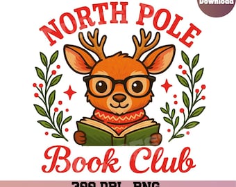 Noordpoolboekenclub, Merry bookmas, kerstboek png, kerstsublimatie, kerst T-shirt png, kerstboek png