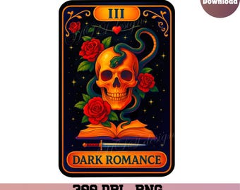 Dark romance tarot png, Book tarot png, dark romance png, bookclub png, tarot card png, bookish png, dark romance sticker png, reading png