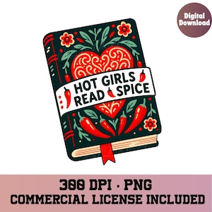 Hot girls read spice png, Spicy reader sticker png, smut png,  smut, spicy book, bookclub png, spicy book png, bookish png, trendy vintage,