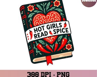 Hot girls read spice png, Spicy reader sticker png, smut png,  smut, spicy book, bookclub png, spicy book png, bookish png, trendy vintage,