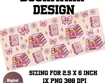 Bookish girlie bookmark, bookmark png,  bookmark printable, printable bookmark,  coquette bookmark png, bookmark idea, bookmark