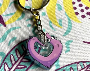 Worm on a string Mini Acrylic Keychain / Phone Charm