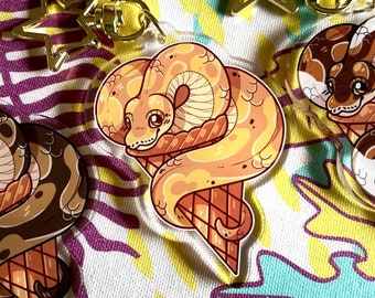 Ice Cream Scoop of Ball Python Acrylic Keychain